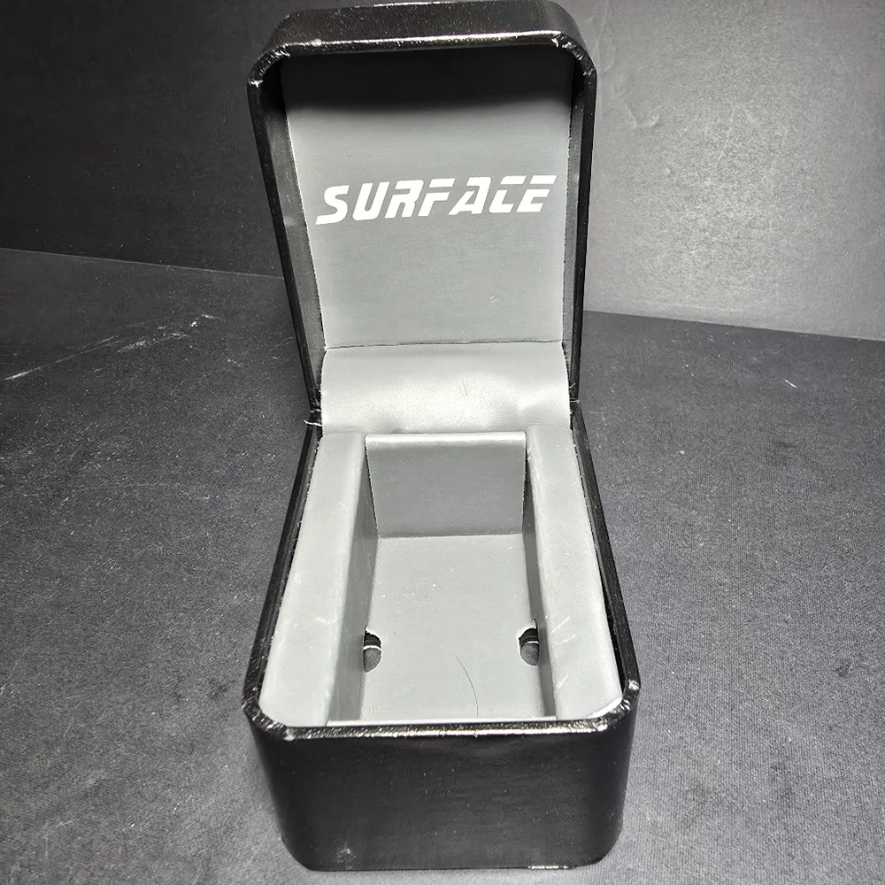 Surface Dual Time Alarm Chronograph Quartz Watch Mens Black Box Extra Links